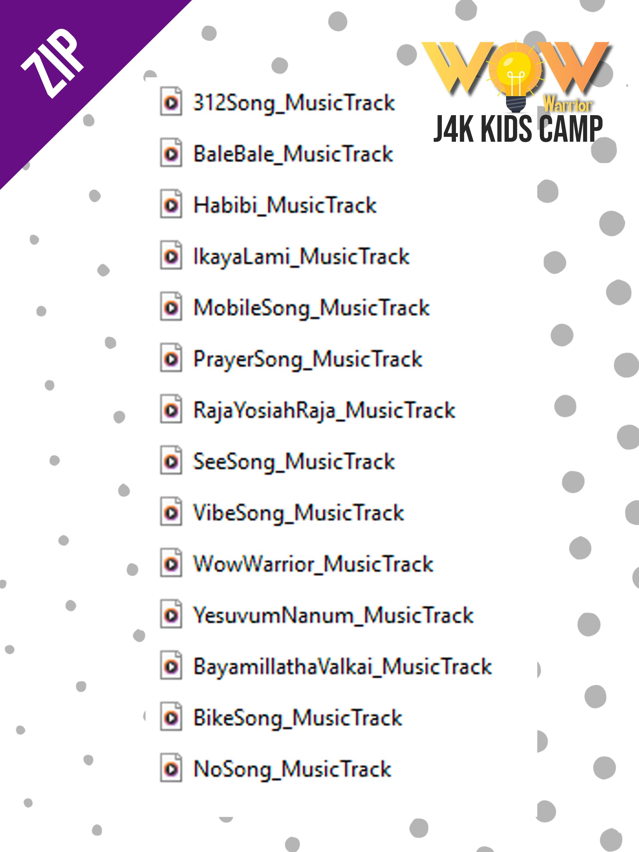 WOW WARRIOR - KIDS CAMP - MUSIC TRACKS